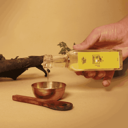 Cold Pressed Castor Oil for Skin & Hair I Arandi ka Tel I 100 ml – Hair Oil by Vriksha Veda available on Brown Living™. . SKU: VV - 09. Img 2.