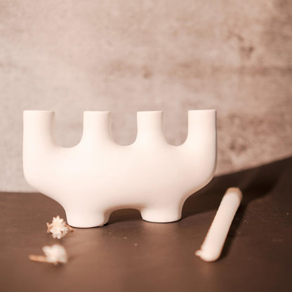 Color Mud White - Unique Creative Candle Stand | Verified Sustainable by Brown Living™