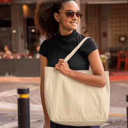 Cotton Canvas Tote Bag with Zipper | Reusable Eco - Friendly Bag (Pack of 1) | Verified Sustainable by Brown Living™