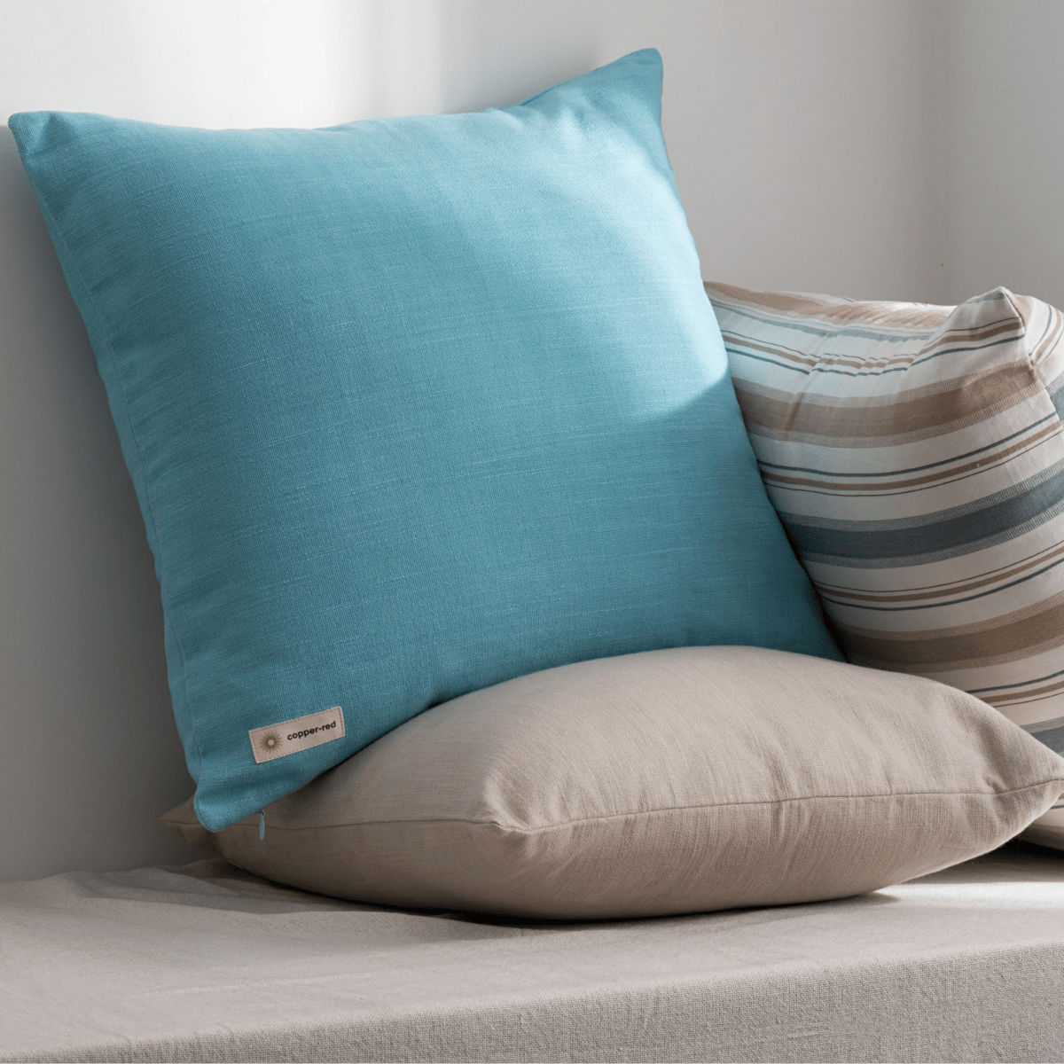 Cotton Cushion Cover | Corisca | Light Blue | Verified Sustainable by Brown Living™