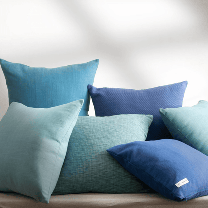 Cotton Cushion Cover | Navagio | Peacock Blue | Verified Sustainable by Brown Living™