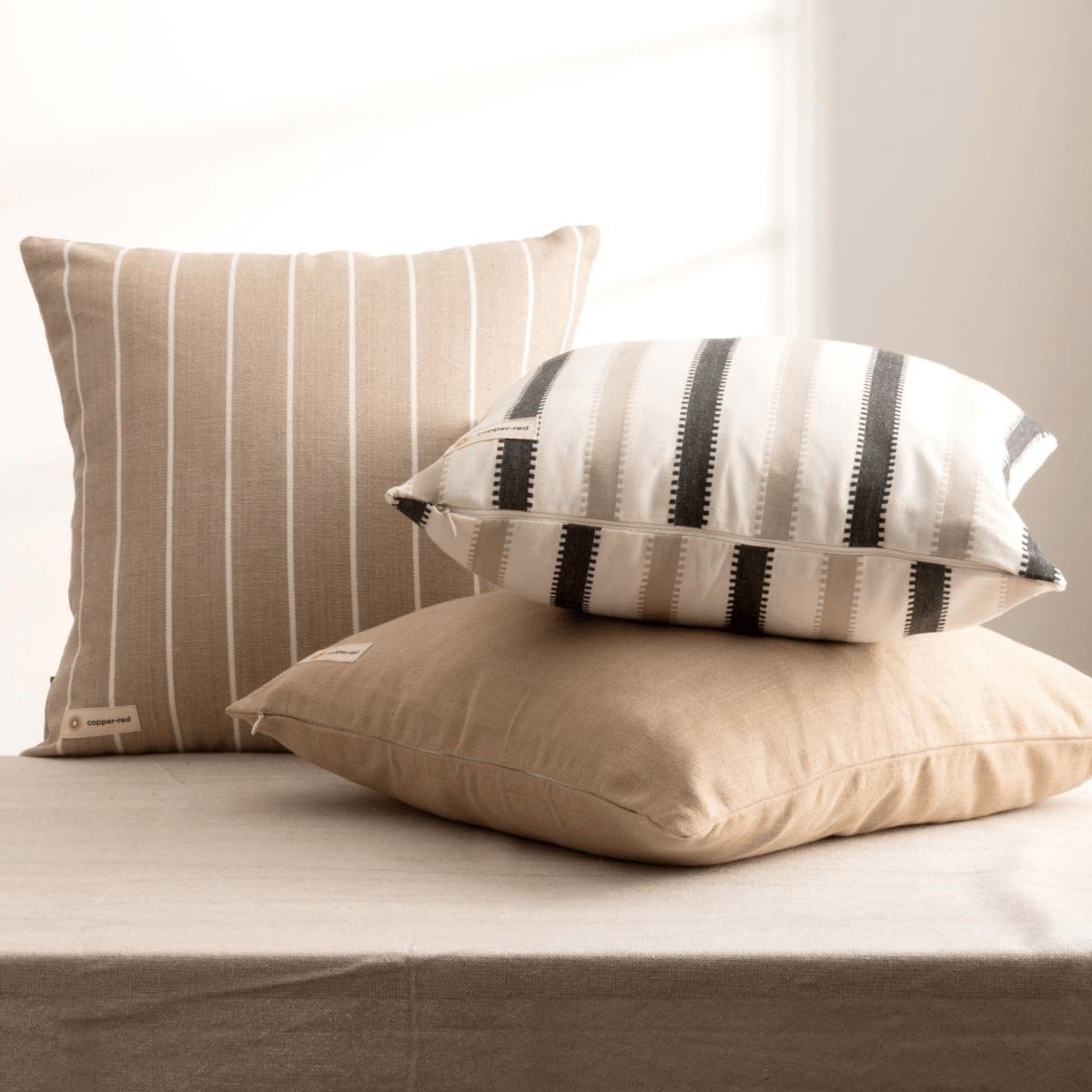 Cotton Cushion Cover | Serengeti | Beige | Verified Sustainable by Brown Living™