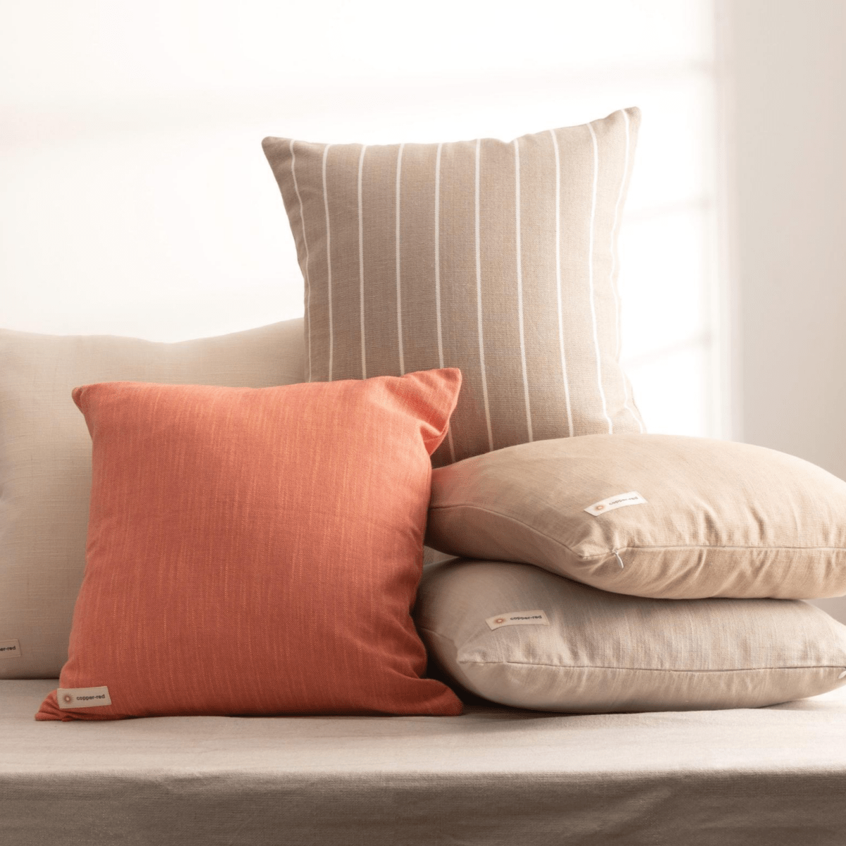 Cotton Cushion Cover | Serengeti | Beige | Verified Sustainable by Brown Living™