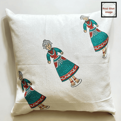 Cotton Cushion Cover - Traditional Doll Print - Set of 4 | Verified Sustainable by Brown Living™