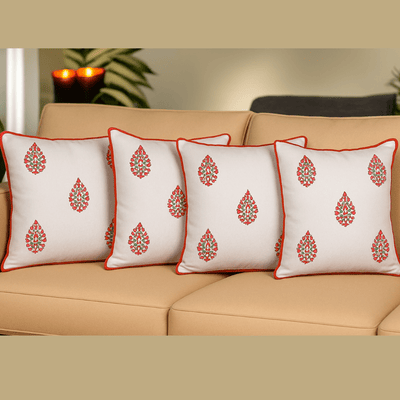 Cotton Cushion Covers Set of 4 – 16x16 inches – Covers & Inserts on Brown Living™. SKU: CUS5MOTIFF16164. Img 1.