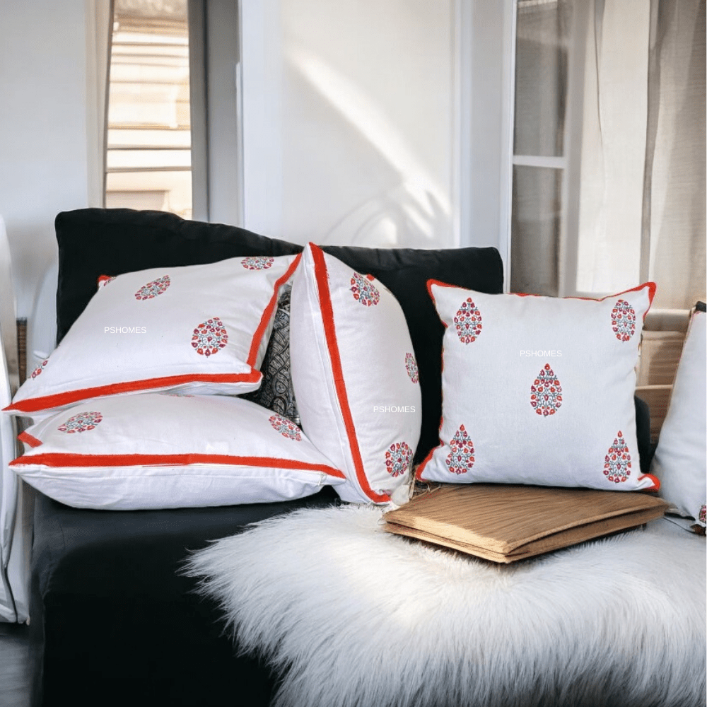Cotton Cushion Covers Set of 4 – 16x16 inches | Verified Sustainable by Brown Living™