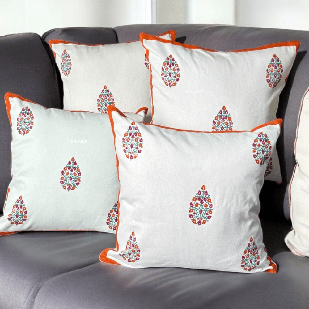 Cotton Cushion Covers Set of 4 – 16x16 inches | Verified Sustainable by Brown Living™