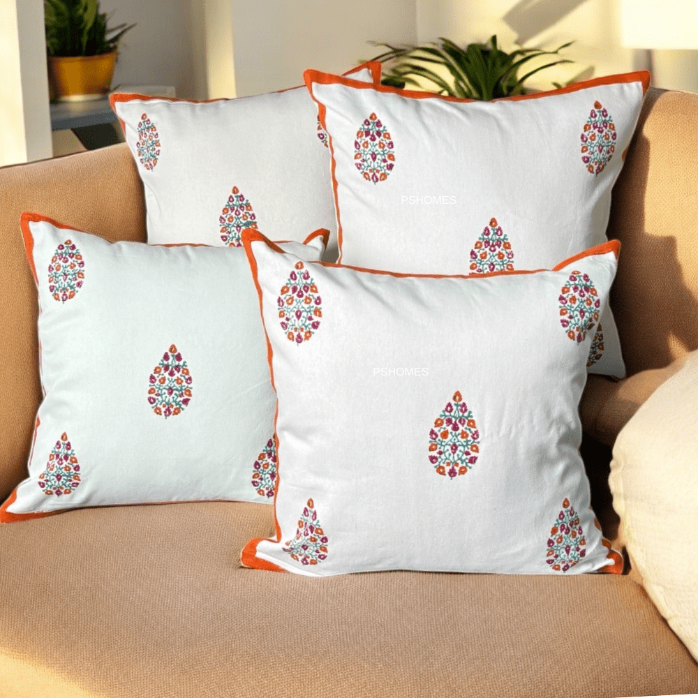 Cotton Cushion Covers Set of 4 – 16x16 inches | Verified Sustainable by Brown Living™