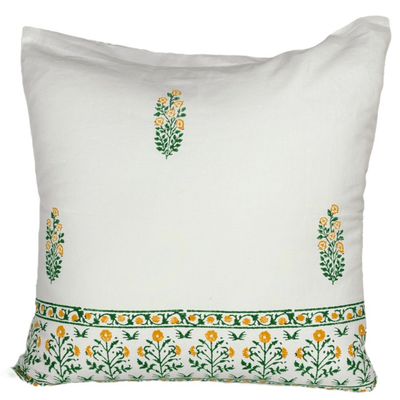Cotton Handblock Cushion Covers Set of 2 – 24x24 – White & Durable – Covers & Inserts on Brown Living™. SKU: CUSMUGHAL24X24SET2. Img 10.
