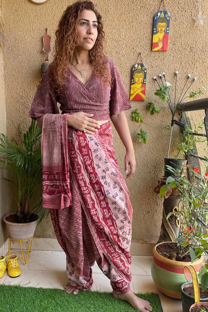 Cotton Pink printed Bombay Meri Jaan – by Forsarees available on Brown Living™. . SKU: K - 941. Img 4.