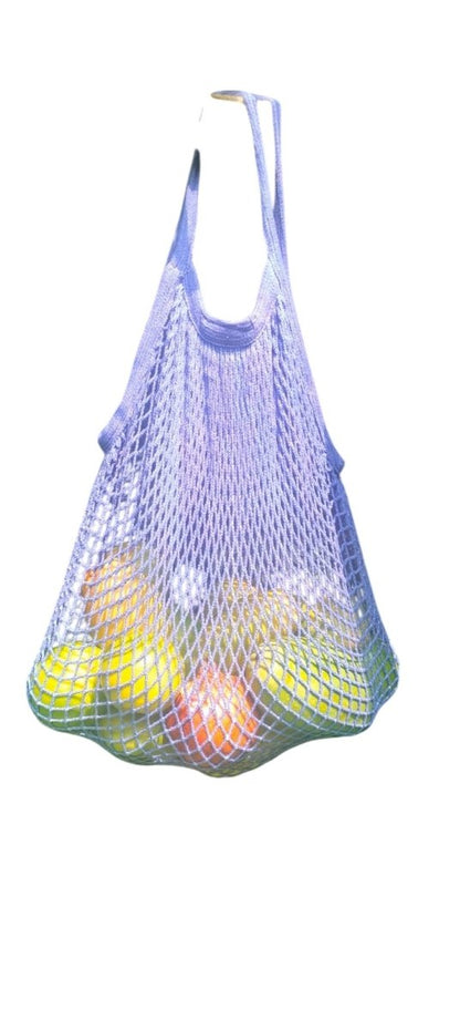 Cotton Refrigerator Mesh Bags - Set of 3 – Fridge Vegetable Bags by ONEarth available on Brown Living™. 2 shoulder bag Off white. SKU: OEP156. Img 6.