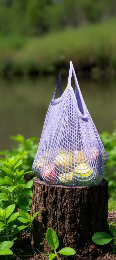 Cotton Refrigerator Mesh Bags - Set of 3 – Fridge Vegetable Bags on Brown Living™. SKU: OEP912. Img 4.