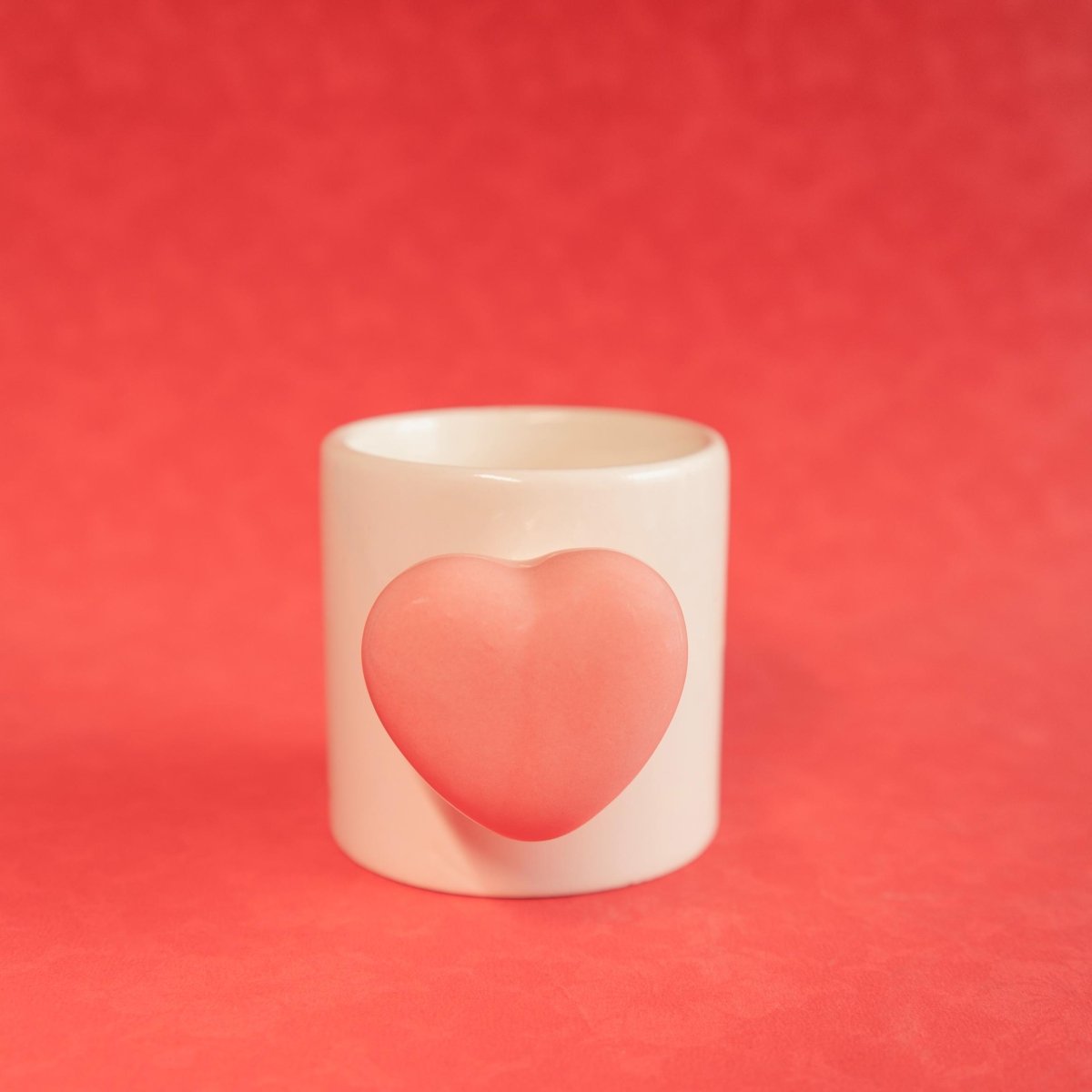 Cozy Heart Cup - Handmade Pink Ceramic Mug | Verified Sustainable by Brown Living™