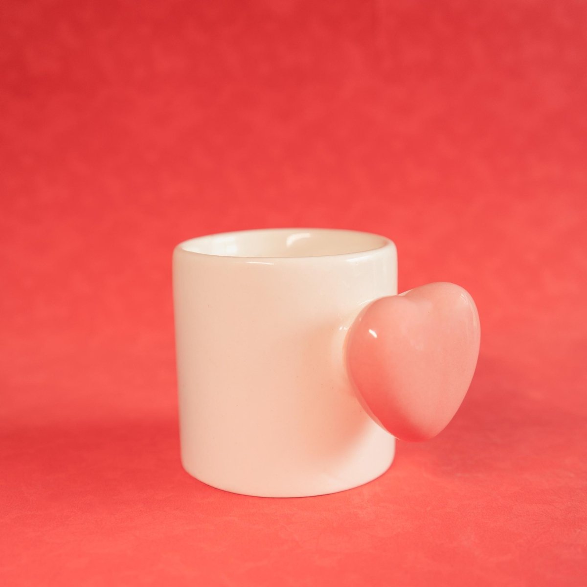 Cozy Heart Cup - Handmade Pink Ceramic Mug | Verified Sustainable by Brown Living™