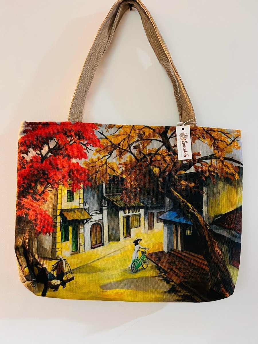 Crafters Scenic Tote Bag – Tote Bag by Swadeh available on Brown Living™. . SKU: BL - Swadeh - 29. Img 5.