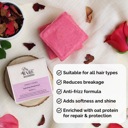 Crans N' Roses Shampoo Bar - Vegan | Hydrating for Dry Flaky Scalp - 85g | Verified Sustainable by Brown Living™