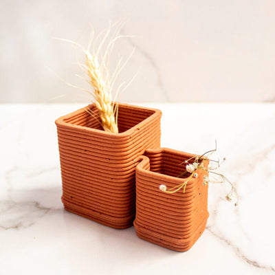 Cubicles Vase – Modular Minimal Vase for Elegant Floral Display – Vases on Brown Living™. SKU: TTT0107. Img 1.