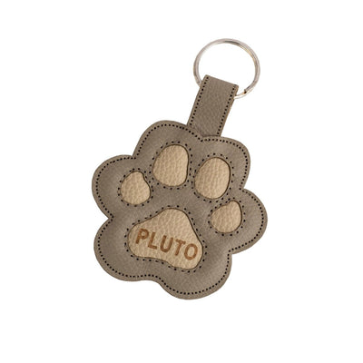 Customised Upcycled Rexine Paw Keychain – Gift on Brown Living™. SKU: KC033. Img 1.
