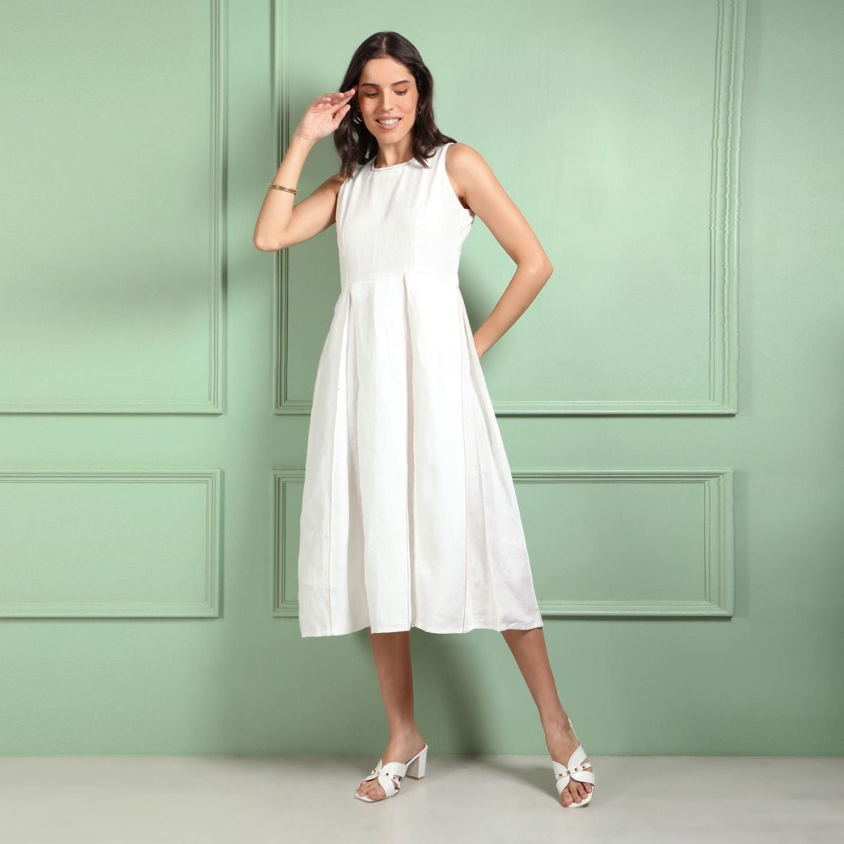 Cypress | Hemp Dress | White | Verified Sustainable by Brown Living™