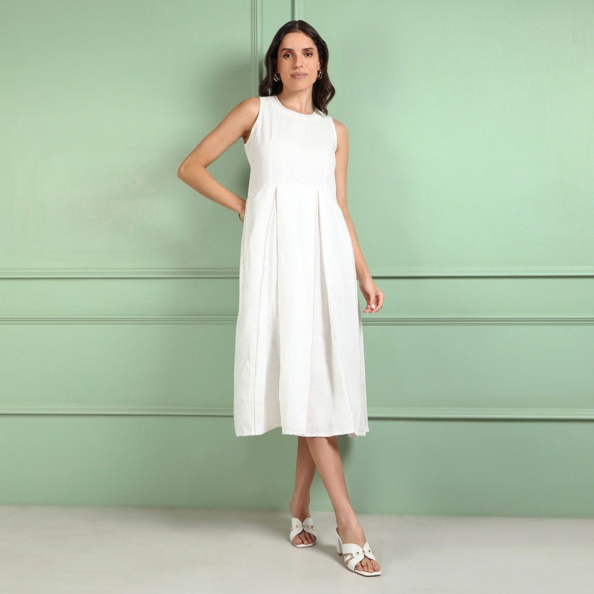 Cypress | Hemp Dress | White | Verified Sustainable by Brown Living™