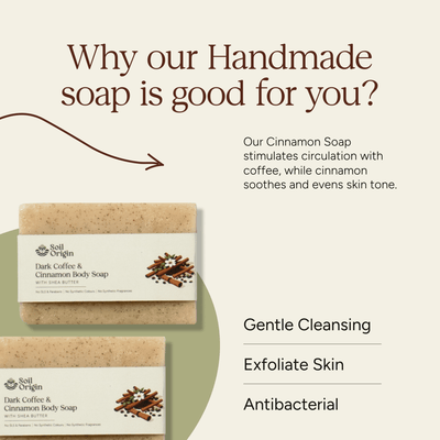 Dark Coffee & Cinnamon Soap | Shea Butter| Deep Exfoliating | 100g – Body Soap on Brown Living™. SKU: SOPHCCS0G100. Img 4.