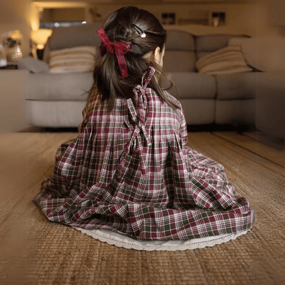 Day Dreamer Pleated Dress - Red & Green Handwoven Cotton | Verified Sustainable by Brown Living™