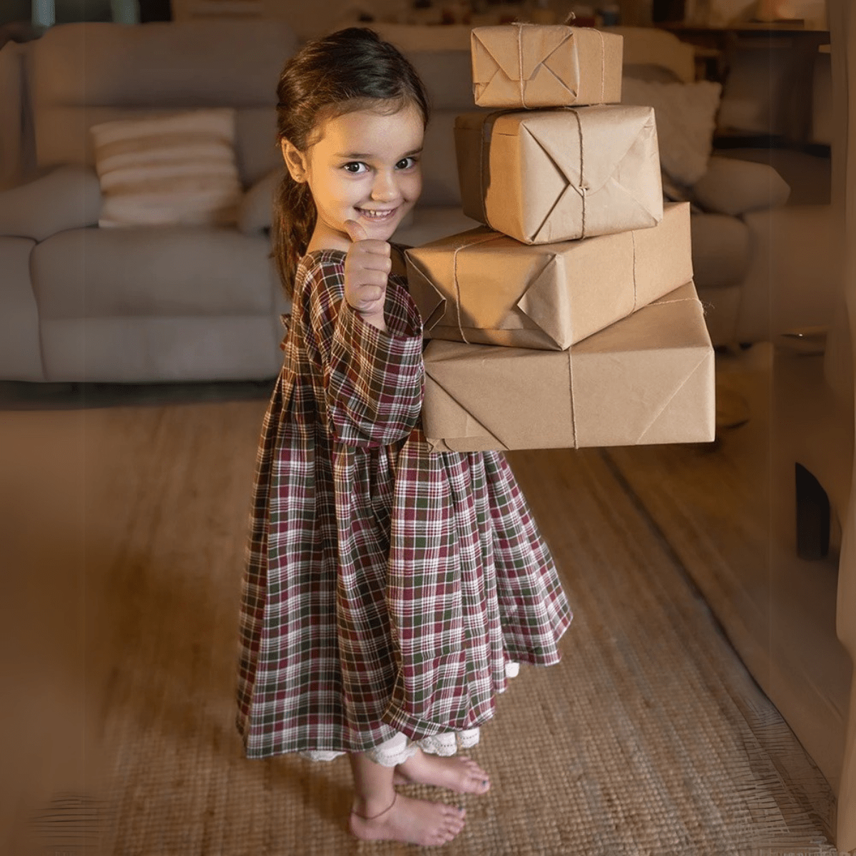 Day Dreamer Pleated Dress - Red & Green Handwoven Cotton | Verified Sustainable by Brown Living™