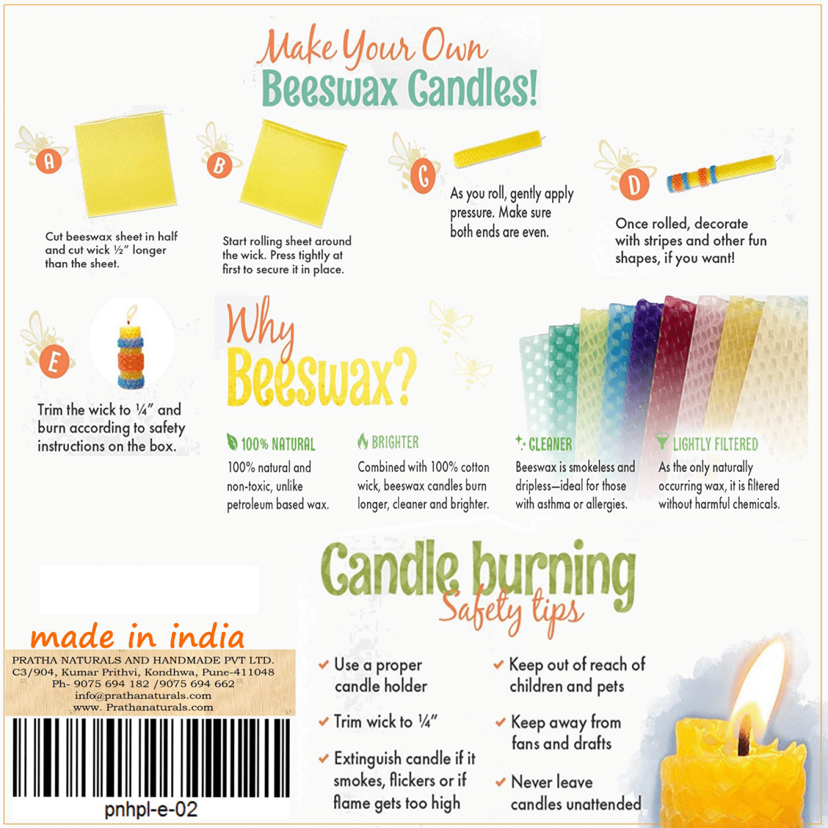 DIY Candle Making Kit | Hand - Rolled Beeswax Candles for Kids | Verified Sustainable by Brown Living™