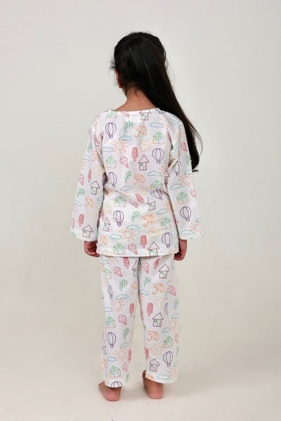 100% Cotton Doodle Dreams Kids Kurta & Pants Set – Kids Nightwear on Brown Living™. SKU: DDS23M1. Img 4.