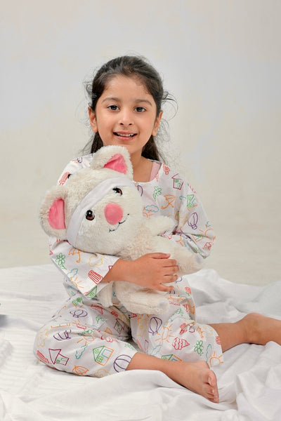 100% Cotton Doodle Dreams Kids Kurta & Pants Set – Kids Nightwear on Brown Living™. SKU: DDS23M1. Img 3.
