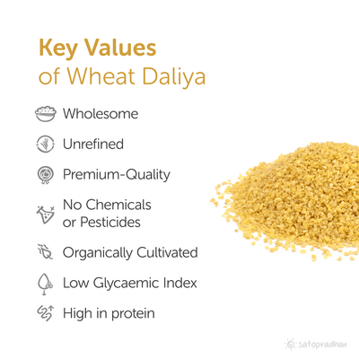 Durum Wheat Daliya 800g - Organic, Unpolished, Wholesome – Ready to Eat & Cook on Brown Living™. SKU: 2WG_DWD - 8H. Img 3.