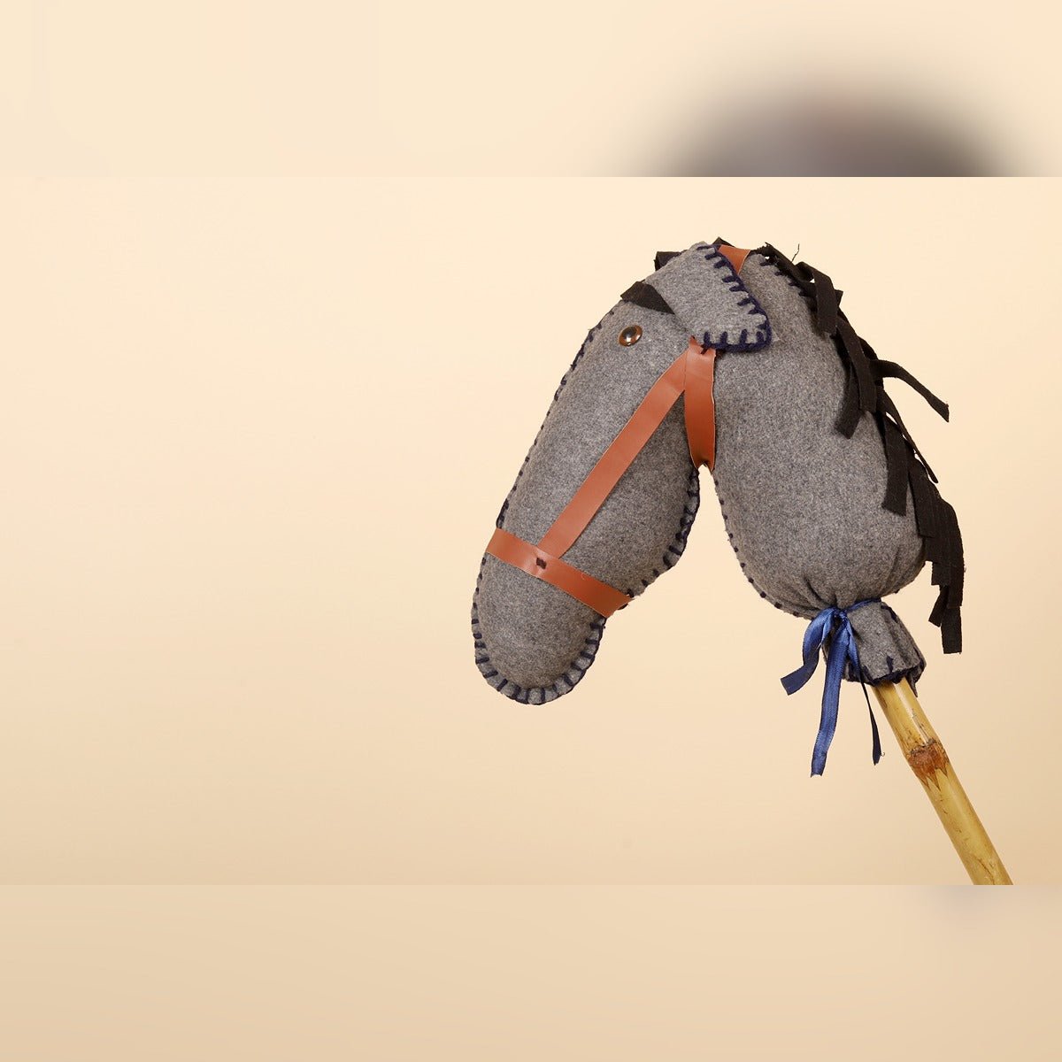 Dusty Grey Hobby Horse – Pretend Ride - On Toy – Role & Pretend Play Toys by Bombay Toy Company available on Brown Living™. . SKU: HH01G. Img 2.