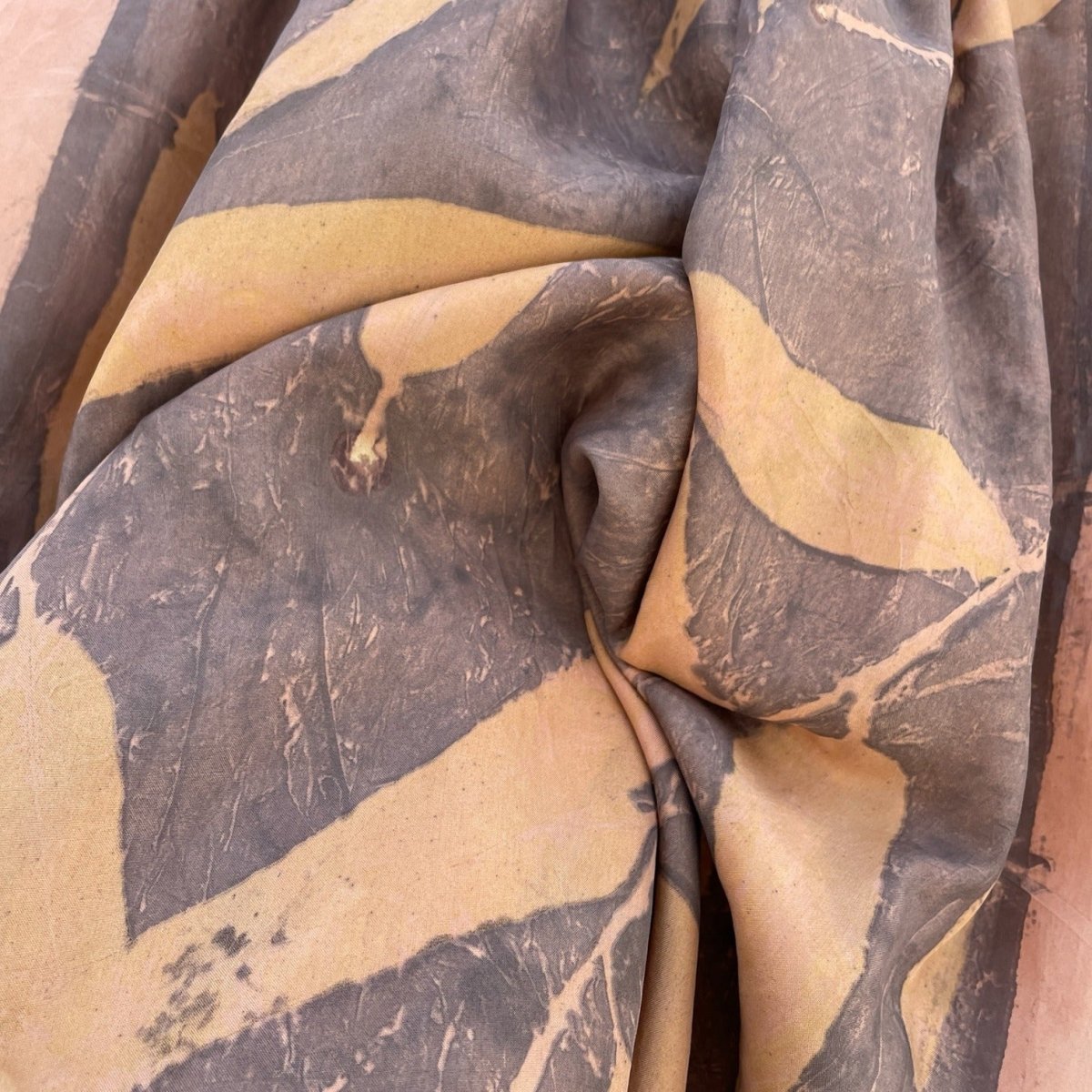 Earthy Hues: Eco - Printed Silk Stole | Verified Sustainable by Brown Living™