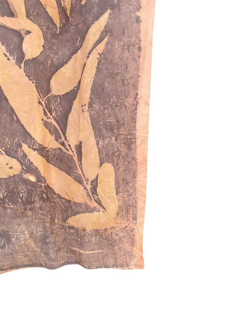 Earthy Hues: Eco - Printed Silk Stole | Verified Sustainable by Brown Living™