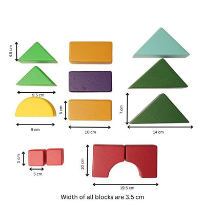 Earthy Rhythm - Multicolored Geo Blocks – Sets & Stacking Toys on Brown Living™. SKU: STGB - 01. Img 2.
