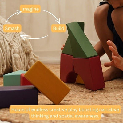 Earthy Rhythm - Multicolored Geo Blocks – Sets & Stacking Toys on Brown Living™. SKU: STGB - 01. Img 7.