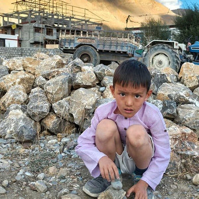 Earthy Wanderer - Full Sleeve Button - down Shirt and Shorts Set – Kids Daywear Sets on Brown Living™. SKU: SCBSA - 01. Img 7.