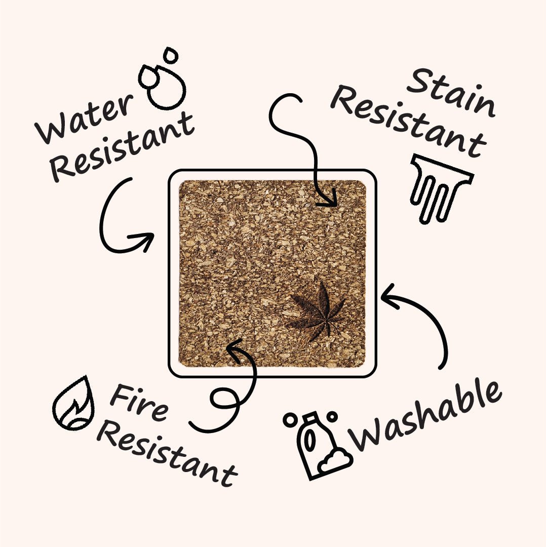 Eco - friendly Square Hemp Wood Coasters | Verified Sustainable by Brown Living™