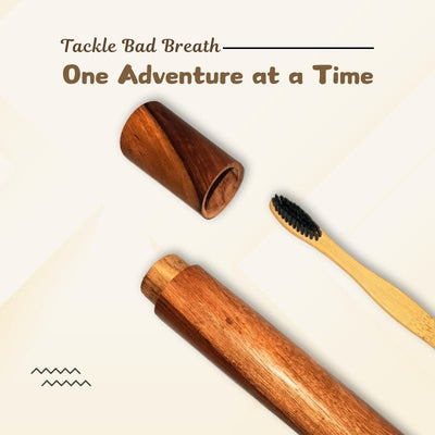 Eco Friendly Travel Case with Bamboo Charcoal Toothbrush – Tooth Brush on Brown Living™. SKU: 192 - 15258 - charcoalwithbamboo. Img 3.