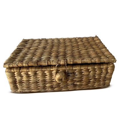 Eco - Friendly Water Hyacinth Rectangular Storage Box | Verified Sustainable by Brown Living™