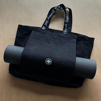 Eco - Friendly Yoga Tote Bag for Daily Practice – Tote Bag on Brown Living™. SKU: YOGA006(BLK). Img 7.