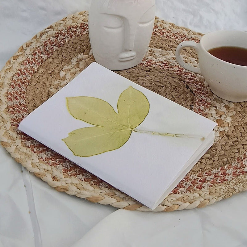 Eco - printed Handmade Journal - Fallen Leaf | Verified Sustainable by Brown Living™