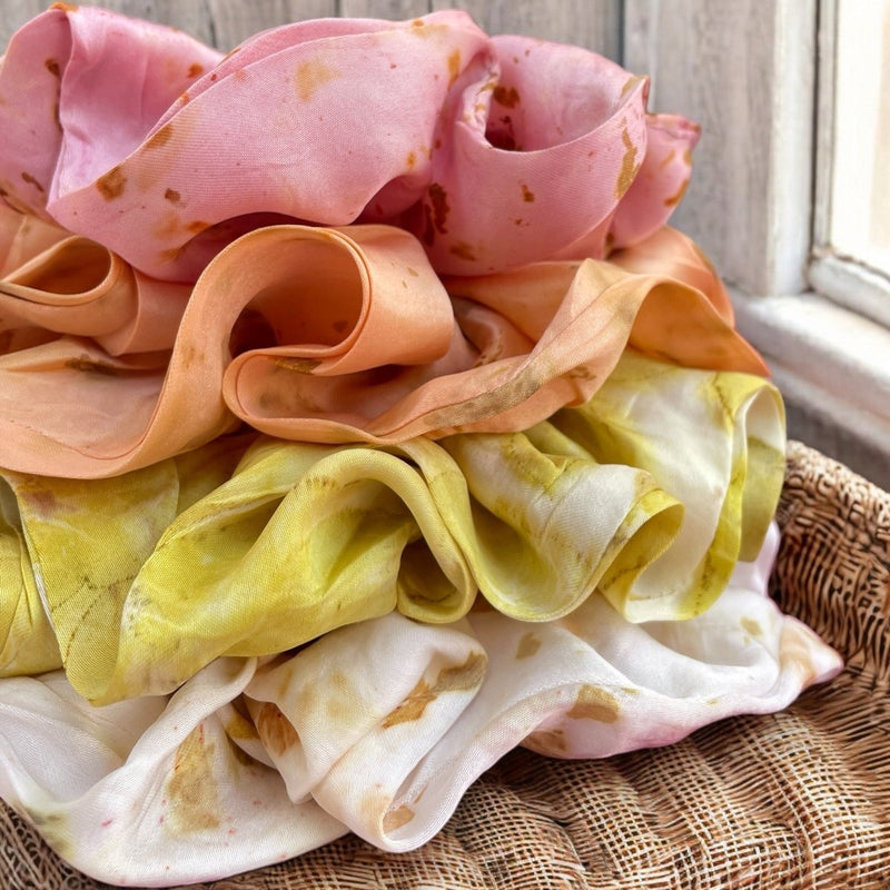 Eco - printed Scrunchies - Set of 4 | Verified Sustainable by Brown Living™