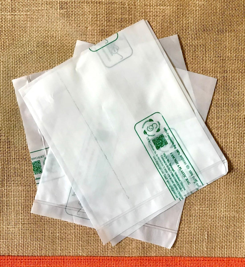 Ecofriendly Certified Compostable Biodegradable Pouches - Pack of 100 - 5.5 x 7.0 inch | Verified Sustainable by Brown Living™