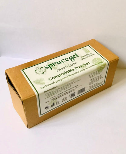 Ecofriendly Certified Compostable Biodegradable Pouches - Pack of 100 - 5.5 x 7.0 inch | Verified Sustainable by Brown Living™