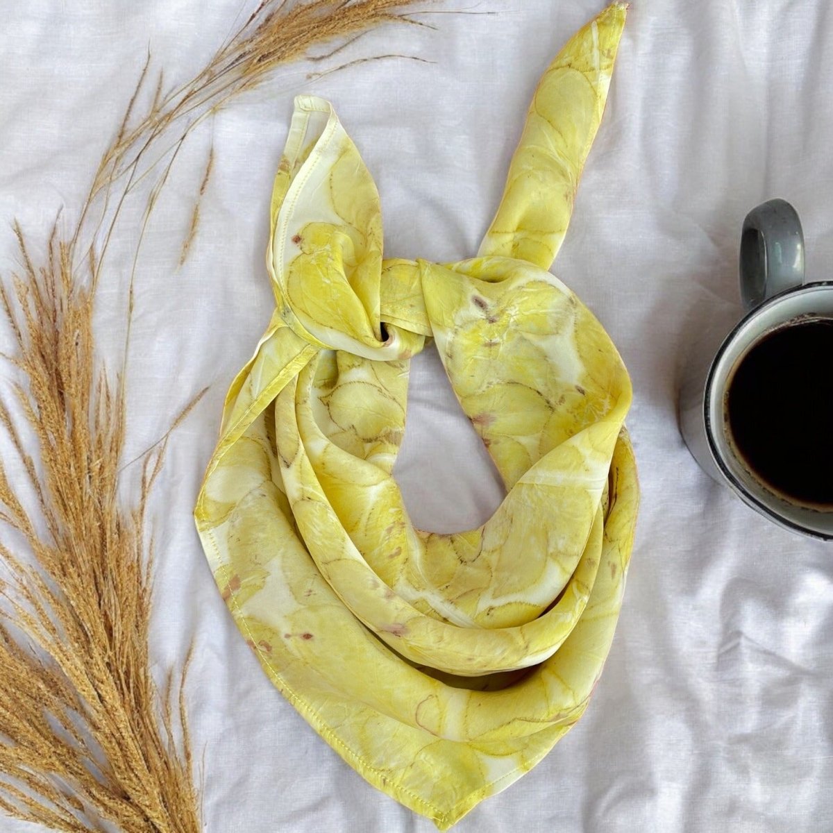 Ecoprinted Bandana - Blooming green | Verified Sustainable by Brown Living™