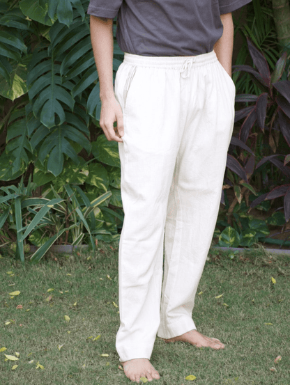 Ecru 100% Organic Cotton Pants | Verified Sustainable by Brown Living™