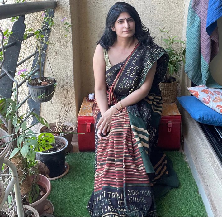 Ekla Cholo Green cotton – by Forsarees available on Brown Living™. . SKU: k505 - 1. Img 1.