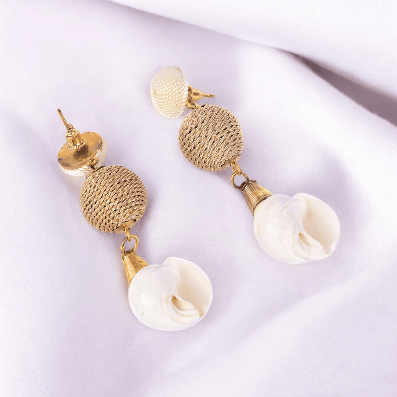 Elegant Shell Drop Earrings | Verified Sustainable by Brown Living™