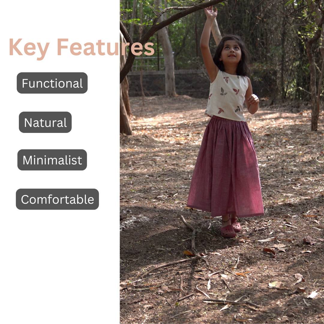 Elegant Twirl Skirt – Girls’ Long Skirt with Movement | Verified Sustainable by Brown Living™
